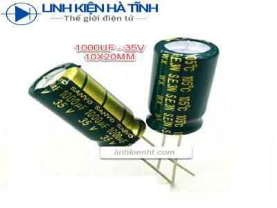 Tụ hóa 1000UF 35V 10x20mm  Tụ hóa 1000UF 35V 10x20mm